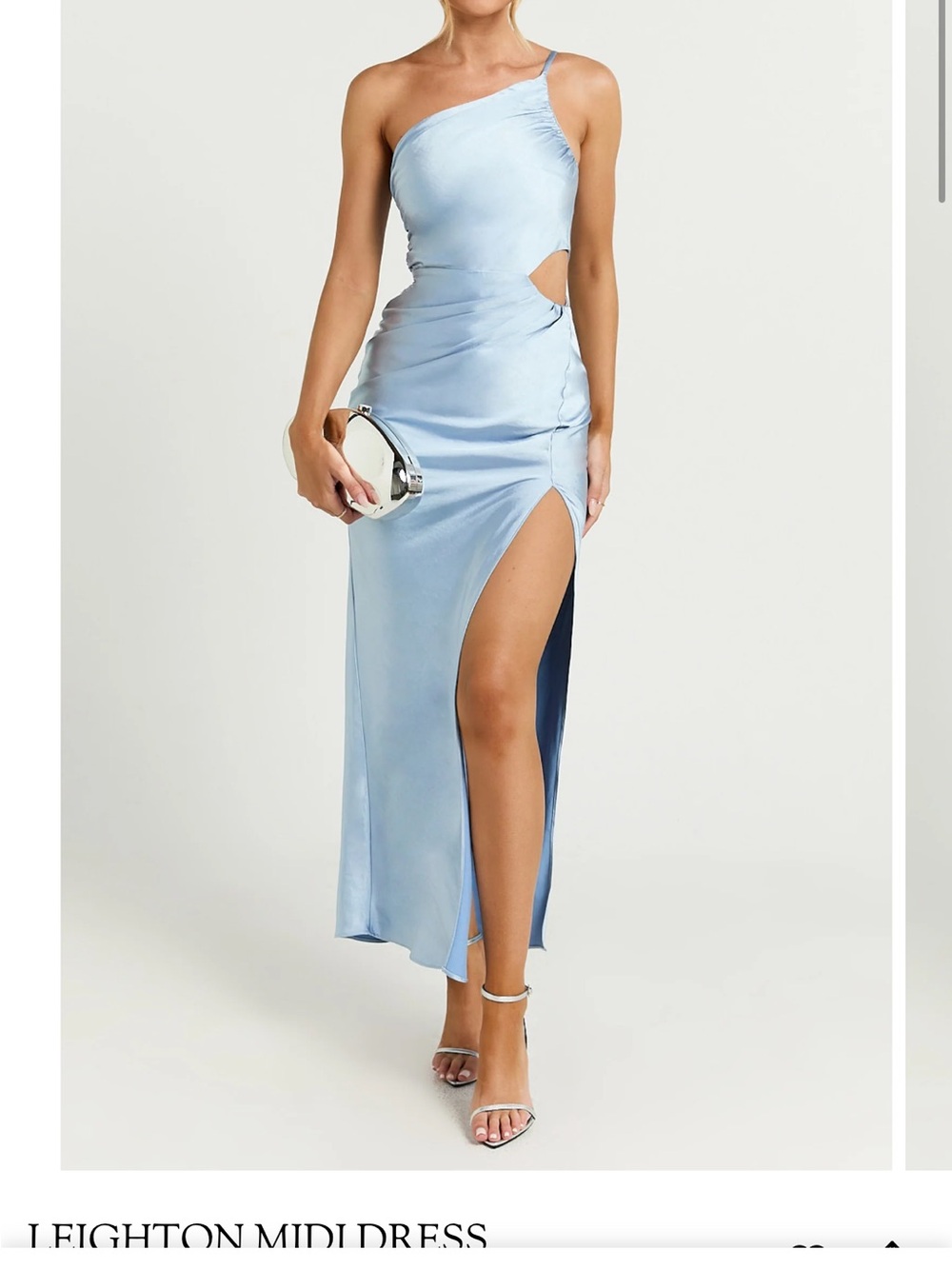 Showpo Light Blue One-Shoulder Midi Dress